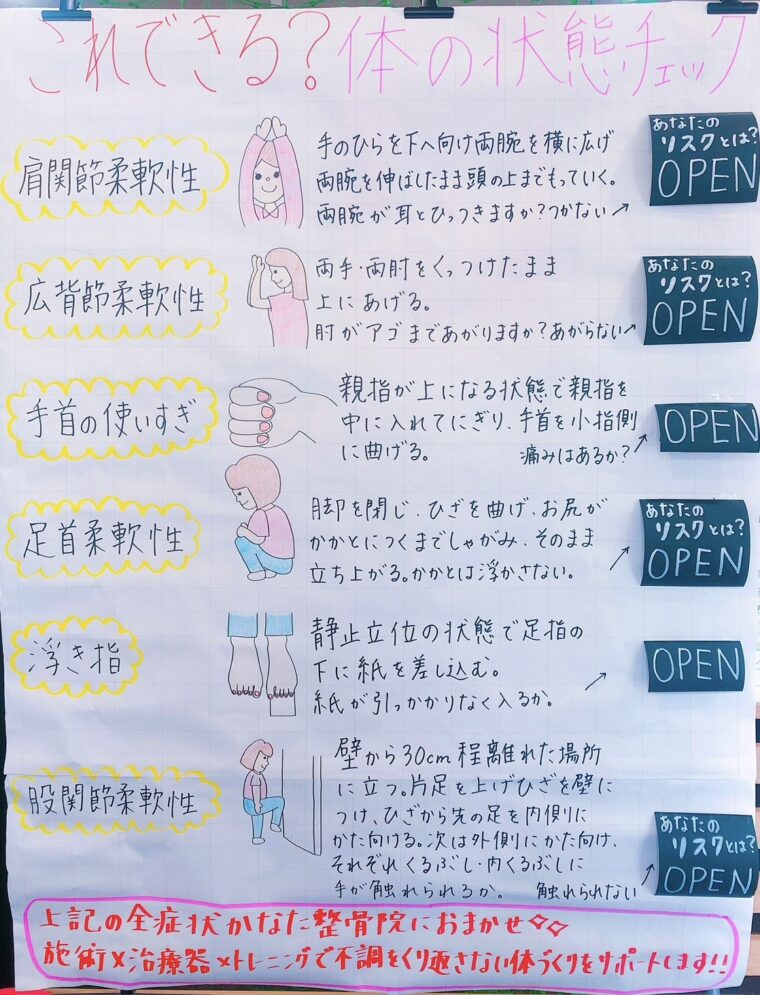 7月22日 自宅で簡単にできる!体の状態チェック